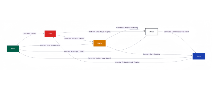 The Five Elements Feng Shui & Zodiac Energy Cycle Chart for Digital Aura Optimization