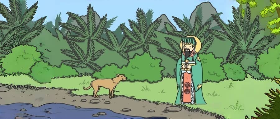 A majestic guardian dog stands steadfast amid symbolic fiery horse energy, representing the Dog Chinese Zodiac 2026 navigating the San He Fire Trinity.