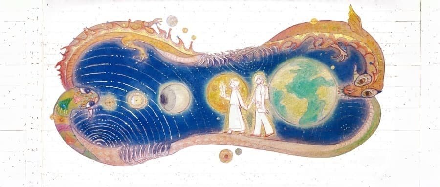 12 North Node signs and mythic archetypes infographic for evolutionary astrology.