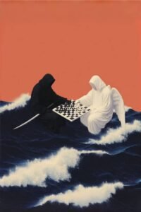 Illustration of North Node South Node integration as a spiritual alchemy process, turning past talents into future mission.